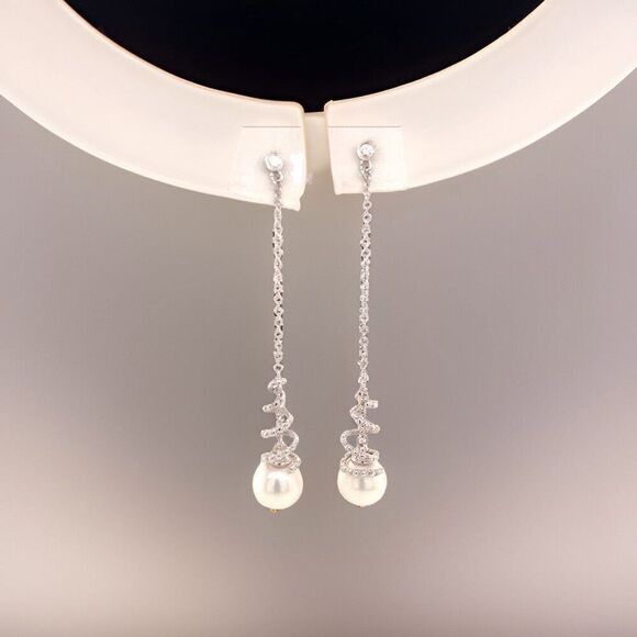 Akoya Pearl Earrings 14 KT Gold Certified $999 013431 - Picture 3 of 11